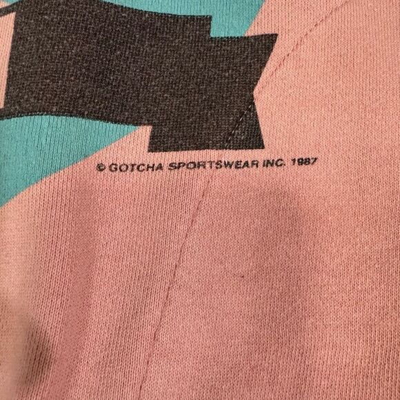 Vintage Gotcha Sportswear Women's S Make Waves Crewneck Sweatshirt Pink Lounge - Picture 3 of 7
